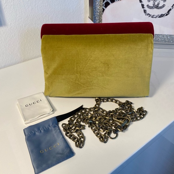 New Gucci Soft Velvet Sunglasses Pouch and Chain only - Picture 8 of 12